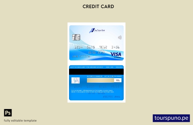 lista para imprimir plantilla de tarjeta clásica de visa de Five Points Bank de 